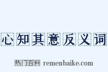 心知其意反义词是什么意思的图片